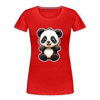 be a Panda - Women's Premium Organic T-Shirt - red - Front - Mia (176cm)