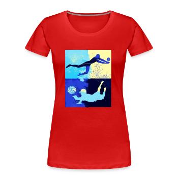 volleyball, volleyball, beachball,graffiti - Women's Premium Organic T-Shirt - red - Front - Mia (176cm)