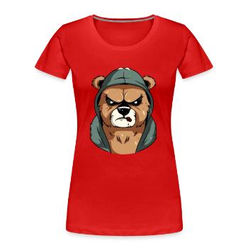 Zou l'ours en colère - T-shirt bio Premium Femme - rouge - Devant - Mia (176cm)