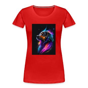 Galaxie du Chien - T-shirt bio Premium Femme - rouge - Devant - Mia (176cm)