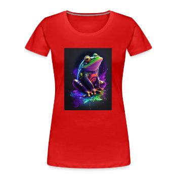 Galaxie de grenouille - T-shirt bio Premium Femme - rouge - Devant - Mia (176cm)