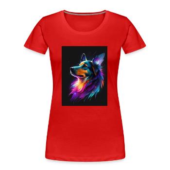 Dog Galaxy No.2 - Women's Premium Organic T-Shirt - red - Front - Mia (176cm)