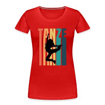 Dancing Dance Music - Frauen Premium Bio T-Shirt - Rot - Vorne - Mia (176cm)
