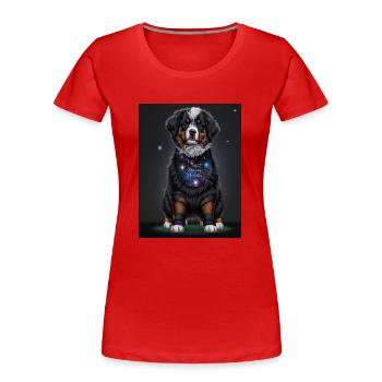 Bernese Mountain Dog puppy - Women's Premium Organic T-Shirt - red - Front - Mia (176cm)