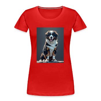 Bernese Mountain Dog - Women's Premium Organic T-Shirt - red - Front - Mia (176cm)