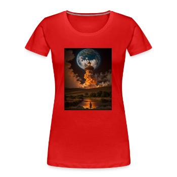 Harmonie - Frauen Premium Bio T-Shirt - Rot - Vorne - Mia (176cm)