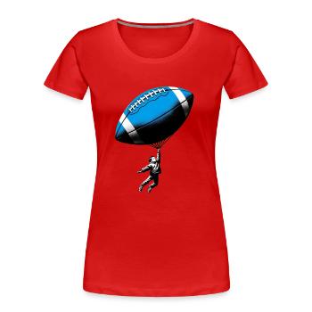 Jeune ballon de football américain StreetArt Banksy - T-shirt bio Premium Femme - rouge - Devant - Mia (176cm)