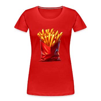 French fries - Women's Premium Organic T-Shirt - red - Front - Mia (176cm)