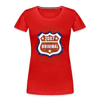 Qualité premium 2007 - T-shirt bio Premium Femme - rouge - Devant - Mia (176cm)