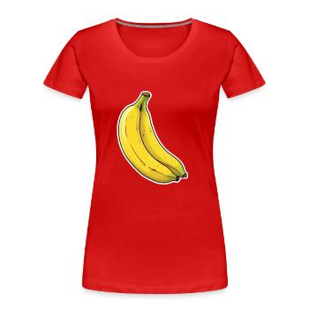 Duo banane - T-shirt bio Premium Femme - rouge - Devant - Mia (176cm)
