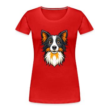 Focused Border Collie Herding Sheep - Women's Premium Organic T-Shirt - red - Front - Mia (176cm)