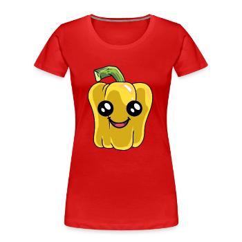 Poivrons, Légumes, Cuisine, Végétarien, Cuisine, Chef amateur - T-shirt bio Premium Femme - rouge - Devant - Mia (176cm)