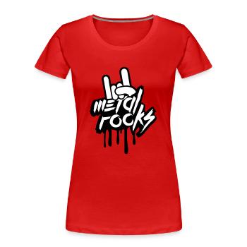 Heavy Metal Rocks Hard Rock Musik Graffiti Spray - Frauen Premium Bio T-Shirt - Rot - Vorne - Mia (176cm)
