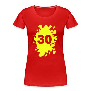 Blobs 30 - T-shirt bio Premium Femme - rouge - Devant - Mia (176cm)