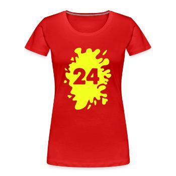 klecks 24 - Frauen Premium Bio T-Shirt - Rot - Vorne - Mia (176cm)