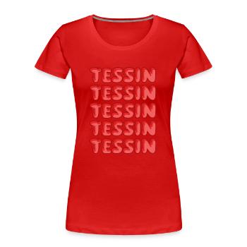 Voyage Tessin - T-shirt bio Premium Femme - rouge - Devant - Mia (176cm)