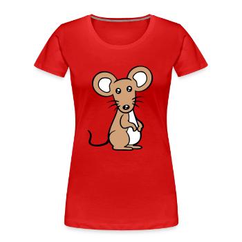 Maus Mäuschen Süße Kleine Ratte Nager Freundlich - Frauen Premium Bio T-Shirt - Rot - Vorne - Mia (176cm)