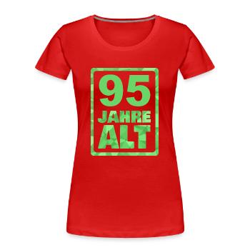 Année 95 - T-shirt bio Premium Femme - rouge - Devant - Mia (176cm)