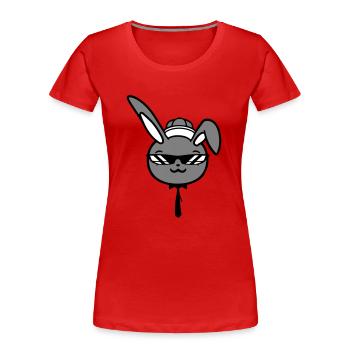 Lunettes de soleil lapin Cappy cravate Cool Hat Comic - T-shirt bio Premium Femme - rouge - Devant - Mia (176cm)