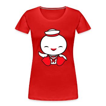 Duck sailor sailor sailor hat waving happily - Women's Premium Organic T-Shirt - red - Front - Mia (176cm)
