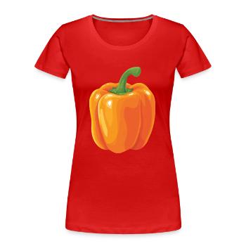 yellow peppers - Women's Premium Organic T-Shirt - red - Front - Mia (176cm)