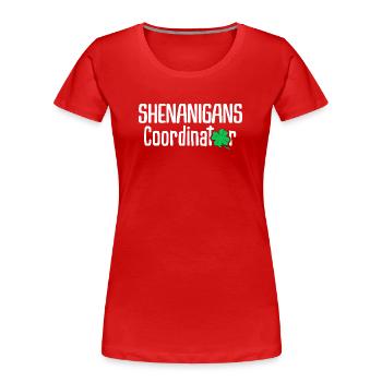 Coordinateur des manigances - T-shirt bio Premium Femme - rouge - Devant - Mia (176cm)