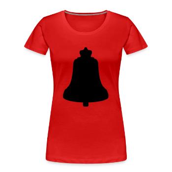 Kirchen Glocke - Frauen Premium Bio T-Shirt - Rot - Vorne - Mia (176cm)