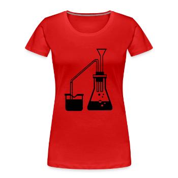 Chemie Experiment Geschenkidee Substanz mischen - Frauen Premium Bio T-Shirt - Rot - Vorne - Mia (176cm)
