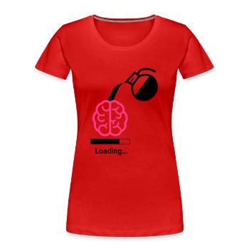 Coffee charging status - Women's Premium Organic T-Shirt - red - Front - Mia (176cm)