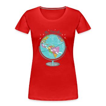 The Adventurer - The Journey - Women's Premium Organic T-Shirt - red - Front - Mia (176cm)
