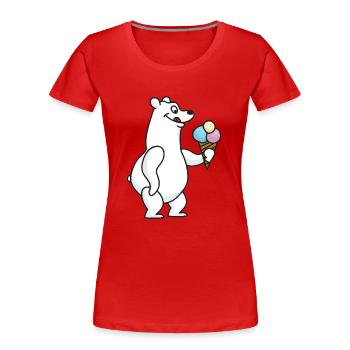 Eisbär Eiskrem Eiscreme Kugeleis Winter - Frauen Premium Bio T-Shirt - Rot - Vorne - Mia (176cm)