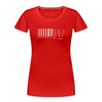Danser hors de la ligne - Code-barres - T-shirt bio Premium Femme - rouge - Devant - Mia (176cm)