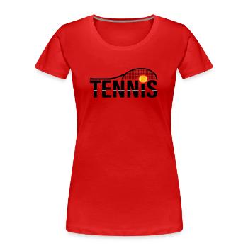 Logo tennis - T-shirt bio Premium Femme - rouge - Devant - Mia (176cm)