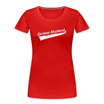 German Shepherd - Frauen Premium Bio T-Shirt - Rot - Vorne - Mia (176cm)