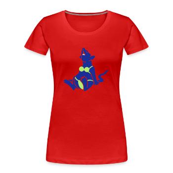 Strandratte / rat at the beach (3c) - Frauen Premium Bio T-Shirt - Rot - Vorne - Mia (176cm)