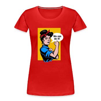 we can do it - Frauen Premium Bio T-Shirt - Rot - Vorne - Mia (176cm)