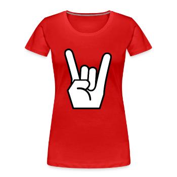 Pommesgabel Metal Geschenkidee - Frauen Premium Bio T-Shirt - Rot - Vorne - Mia (176cm)