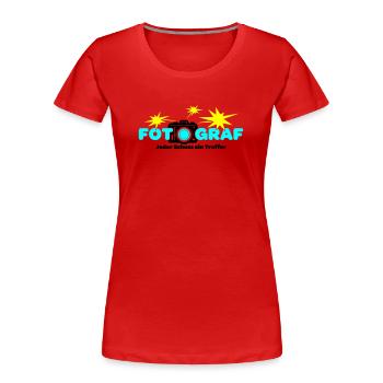 Fotograf Fotografin Fotokamera - Frauen Premium Bio T-Shirt - Rot - Vorne - Mia (176cm)