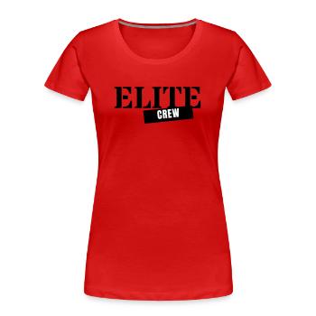 Elite Crew - Team Group Party Squad Member - Women's Premium Organic T-Shirt - red - Front - Mia (176cm)