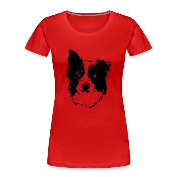 Border_Collie2_cb - Frauen Premium Bio T-Shirt - Rot - Vorne - Mia (176cm)