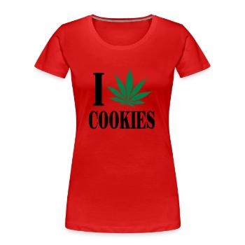 I love cookies - Frauen Premium Bio T-Shirt - Rot - Vorne - Mia (176cm)