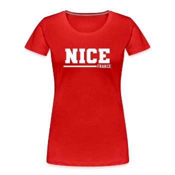 Nizza | Frankreich - Frauen Premium Bio T-Shirt - Rot - Vorne - Mia (176cm)