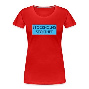 Stockholmer Stolz - Frauen Premium Bio T-Shirt - Rot - Vorne - Mia (176cm)
