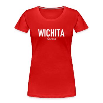 Wichita - Kansas - USA - United States of America - Frauen Premium Bio T-Shirt - Rot - Vorne - Mia (176cm)