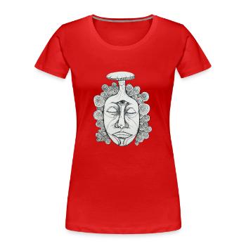 Drittes Auge - Frauen Premium Bio T-Shirt - Rot - Vorne - Mia (176cm)