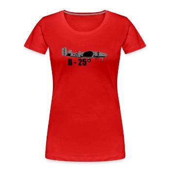 Bomber B-25 - Frauen Premium Bio T-Shirt - Rot - Vorne - Mia (176cm)