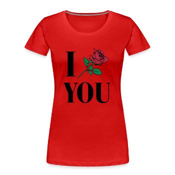 I Love You - Rose - Women's Premium Organic T-Shirt - red - Front - Mia (176cm)