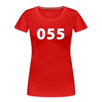 055 Apeldoorn Hoenderloo Loenen Ede Voorst Lieren - Frauen Premium Bio T-Shirt - Rot - Vorne - Mia (176cm)