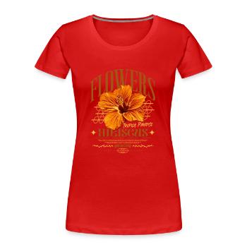 Hibiskusblüte Hibiskus Blume - Frauen Premium Bio T-Shirt - Rot - Vorne - Mia (176cm)