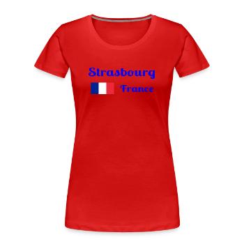Straßburg Frankreich - Stilvolle Drucke - Frauen Premium Bio T-Shirt - Rot - Vorne - Mia (176cm)
